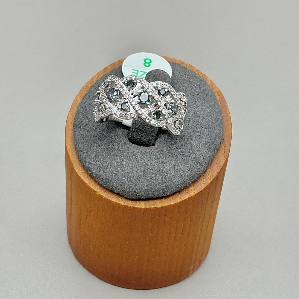 Bomb Party Filled with Memories Ring Women Silver Lab Created Rainbow Topaz Sz 8